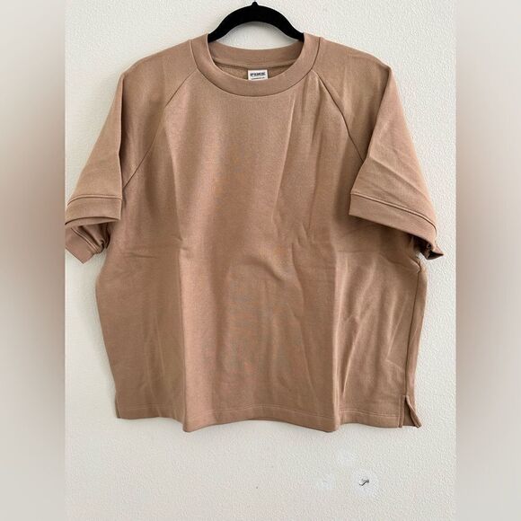 Victoria’s Secret Pink Fleece Cropped Short-Sleeve Crewneck Sweatshirt - Picture 1 of 7